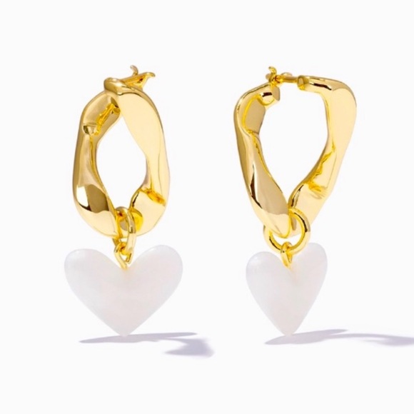 Uncommon James Jewelry - NWOT Uncommon James Heart Hoop Earrings